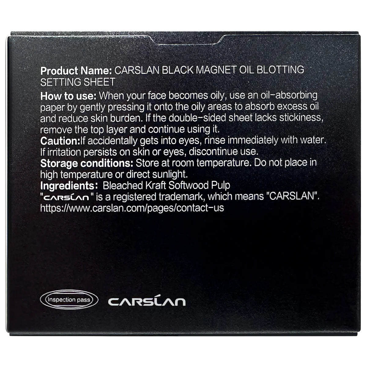 CARSLAN Black Magnet Oil Blotting Setting Sheet with Powder More Control Oil Keep Fresh 2 in 1 Blotting Sheet with Mirror Puff & Recyclable Case, 450 Sheets 1 Box 2 Refills, Oil Sucker Blotting Paper, for Touch Up